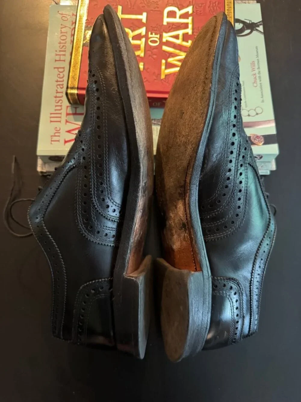 Allen Edmonds McAllister Black Wingtip Oxford Dress Shoes — Men’s 11.5 D
